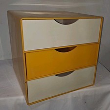 Vintage Midcentury Modern 3 Drawer Plastic Storage Cube Kartell Palaset Era