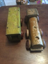 vintage play worn Wooden train