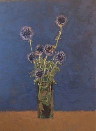 Oil painting irish thistles - ,,