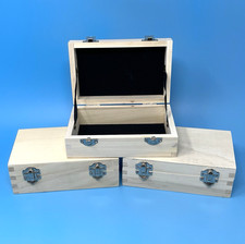 3 x Unfinished Wooden Display. Crafting Blank or Storage Box 16.3 x 10.4 x 5.7cm