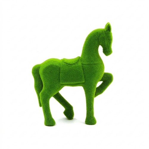 Garden horse statue flocked - statue,