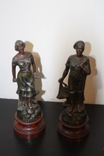 PAIR French Spelter PECHEUR et