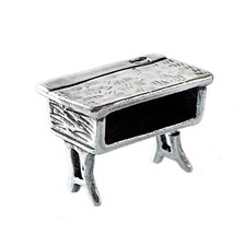 School Desk Teacher Classroom 3D 925 Solid Sterling Silver Charm MADE IN USA