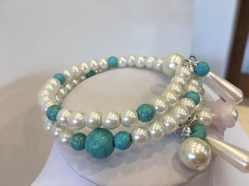 Glass pearl turquoise - glass,