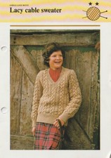 Child's Knitting Pattern (all sizes) Child's Lacey Cable Sweater Used Ex Conditi