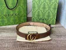 GUCCI BELT BROWN LEATHER BEIGE