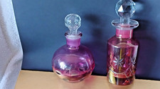 Set of 2 Purple/Pink Perfume Bottles With Stoppers
