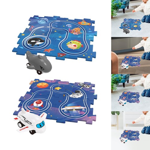 Puzzle track car play set - play, rail
