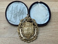 Rare Early Victorian Silver Gilt Arms of Westminster Magistrates Badge 1844.