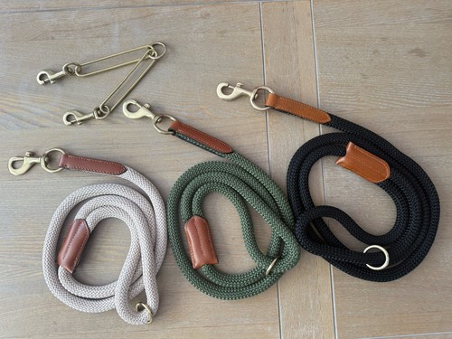 Leather dog lead rope coupling - dog,