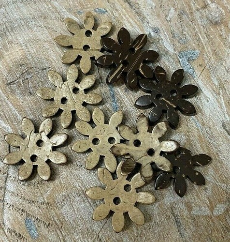Coconut shell buttons flower - shell,