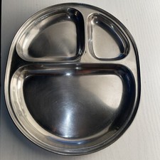 Stainless Steel Thali 3 Compartment Indian Food Dinner Plate Serving Dish Tray