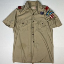 Vintage Boy Scout Leader Uniform Shirt Mt Diablo Silverado Council Damaged Tan