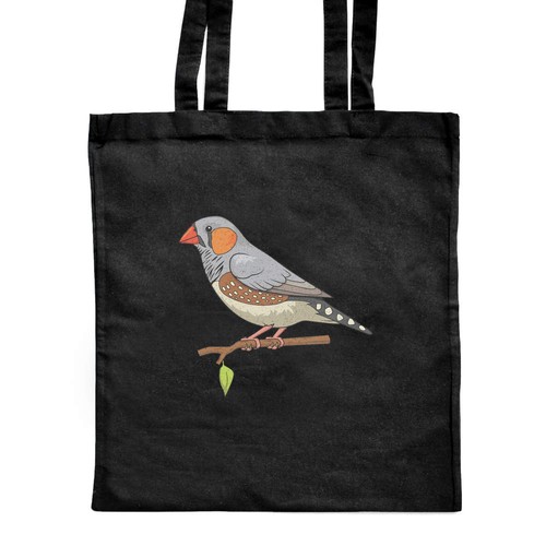 Zebra finch shopping tote - shopping,