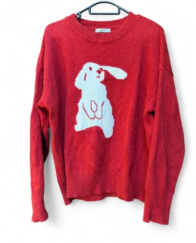 Women red cute bunnies - red,