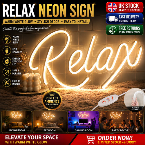 Relax neon sign - led,