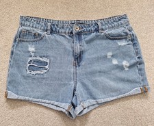 Ladies Distressed Denim Shorts from George at Asda Size UK 14