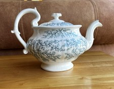 Antique Ironstone Teapot Aqua