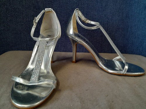 Silver strappy bar shoes - bar,
