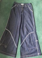 Women’s Attitude Baggy Jeans Navy Blue. 30” Waist 32”length. 80s Fashion