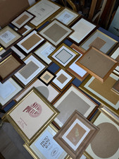 Job Lot of 36 Vintage Frames | Mixed Wooden & Gold Frames -Staircase Gallery
