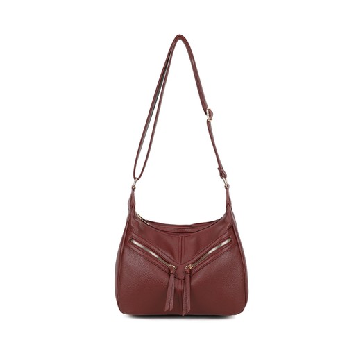 Women shoulder bag multi zip - bag,