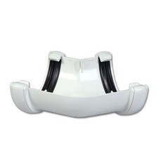 White Half Round Gutter Angle