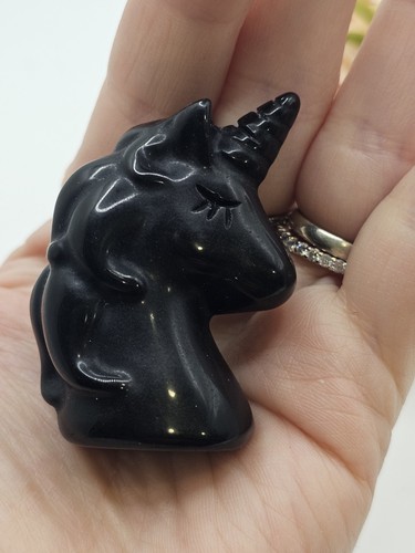 Black obsidian dragon - obsidian, unicorn