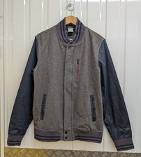 Nike NSW Wool Jacket Destroyer Varsity Mens Medium M Grey Navy Purple Full Zip