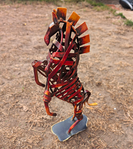 Metal horse sculpture - horse, rustic