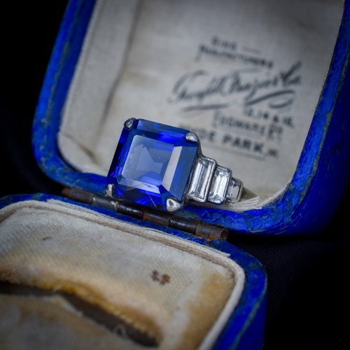 Art deco blue sapphire - art,