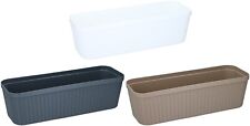 49cm Troughs Set of 3 Plastic Planters Window Box Balcony Plant Pot Flower Pots