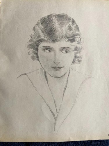 Pencil sketch young girl woman - pencil,