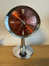 Vintage Westclox Big Ben Pedestal Space Age Alarm Clock Red