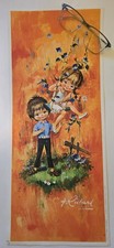 1970's Lithograph Young Girl