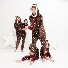 NEW ,Ladies Christmas Pudding Pyjamas Twosie Hoodie Festive, size M (12)