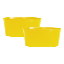2Pc Galvanised Metal Yellow