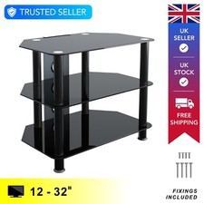 Glass TV Floor Stand Unit, Up