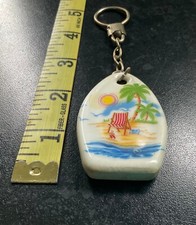 Spain Lestartit Surfboard Beach Ceramic Keyring Old Collectable