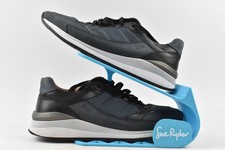 Pre-Loved Mens Hugo Boss Leather Trainers Blue Navy UK 9 EU 43 Unboxed