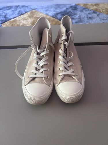 Beige ladies leather converse - beige,