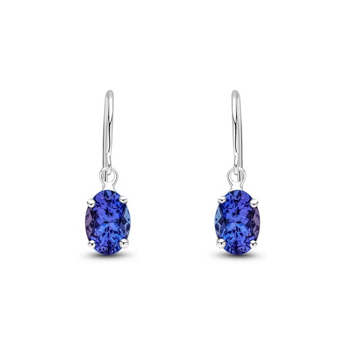 9ct white gold - white, tanzanite