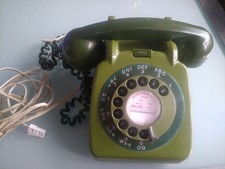 retro vintage house phone with modern plug green