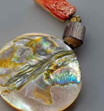 Red Abalone Shell Pendant Mid