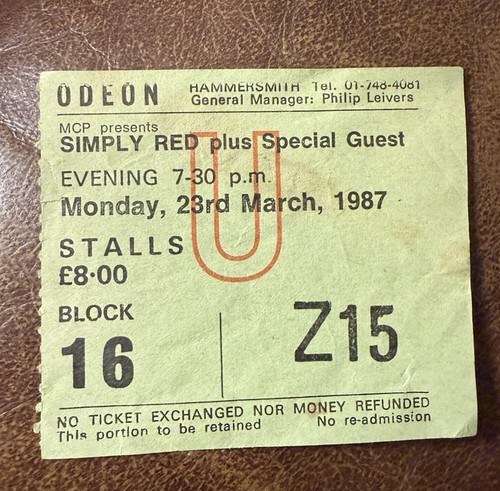 Simply red rare concert ticket - simply,