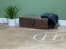 Vintage Blanket Box 1942 Oak Veneer  Storage Antique Ottoman Tool Case.