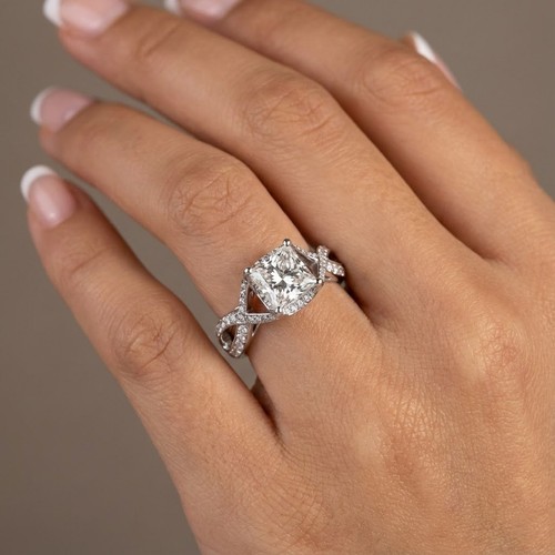 Side stone engagement ring - side,