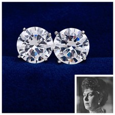 HUGE 5A Cubic Zirconia Studs, 4 Prong in a Choice of 14mm & 15mm Rhodium Plated