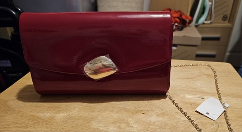Lovely red patent - patent, clutch