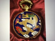 unbranded Enamel Dragon case Pocket watch (New Battery ) +FREE LADIES WATCH  NEW